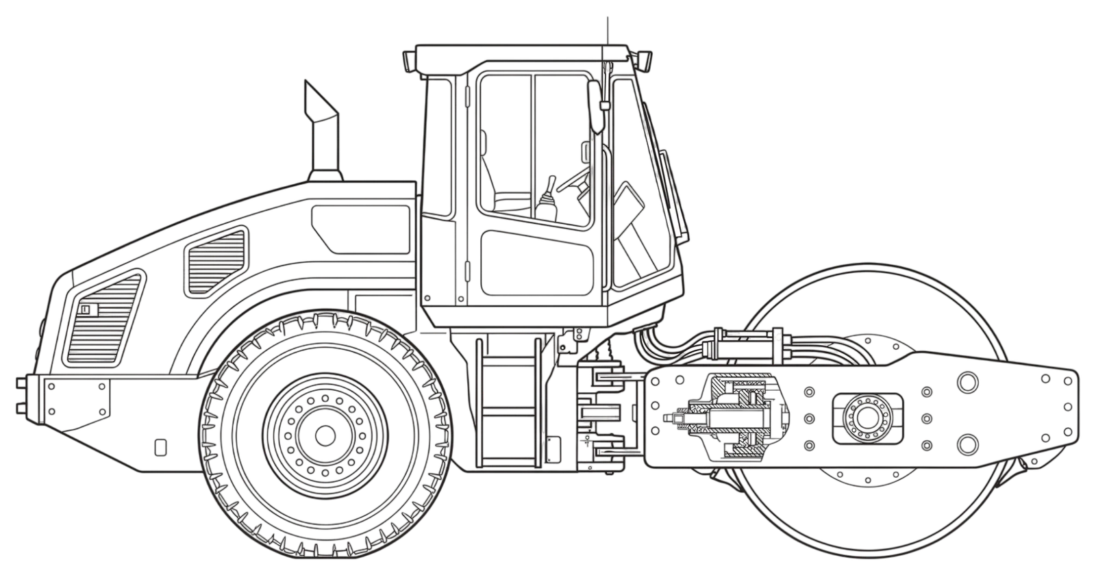 Hamm HD10 side elevation