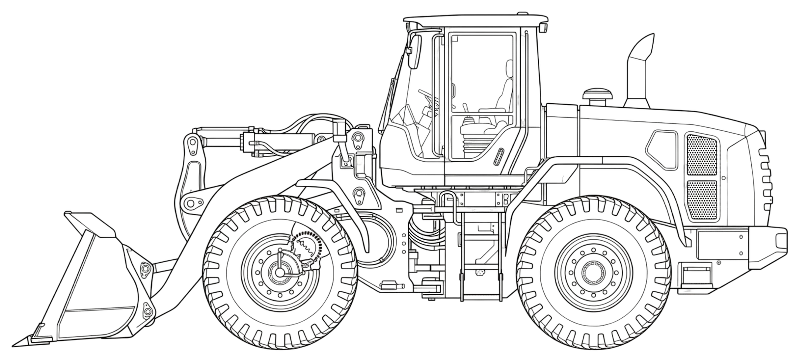 JCB 427 side elevation